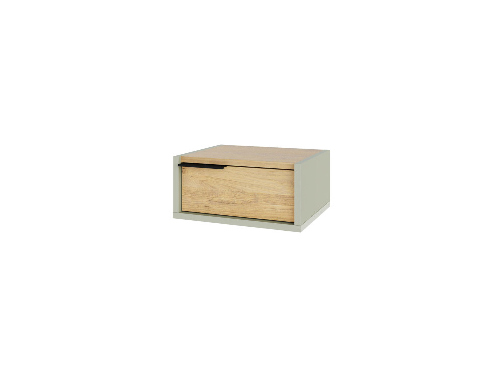 Mesa de cabeceira de madeira "Eco" para montagem na parede - 40 x 30 x 19 cm - Verde