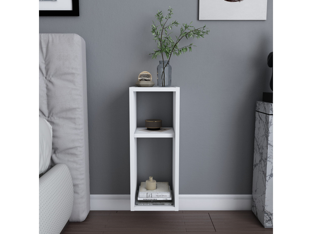Mesa de cabeceira de madeira "Sault" - 23 x 22 x 60 cm - Branco