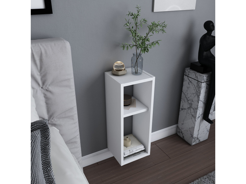 Mesa de cabeceira de madeira "Sault" - 23 x 22 x 60 cm - Branco