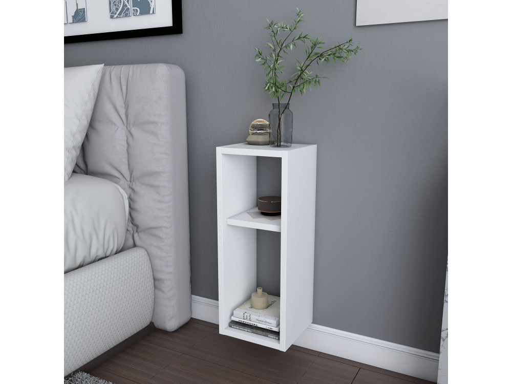 Mesa de cabeceira de madeira "Sault" - 23 x 22 x 60 cm - Branco