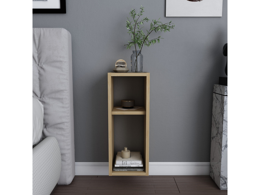 Mesa de cabeceira de madeira "Sault" - 23 x 22 x 60 cm - Bege