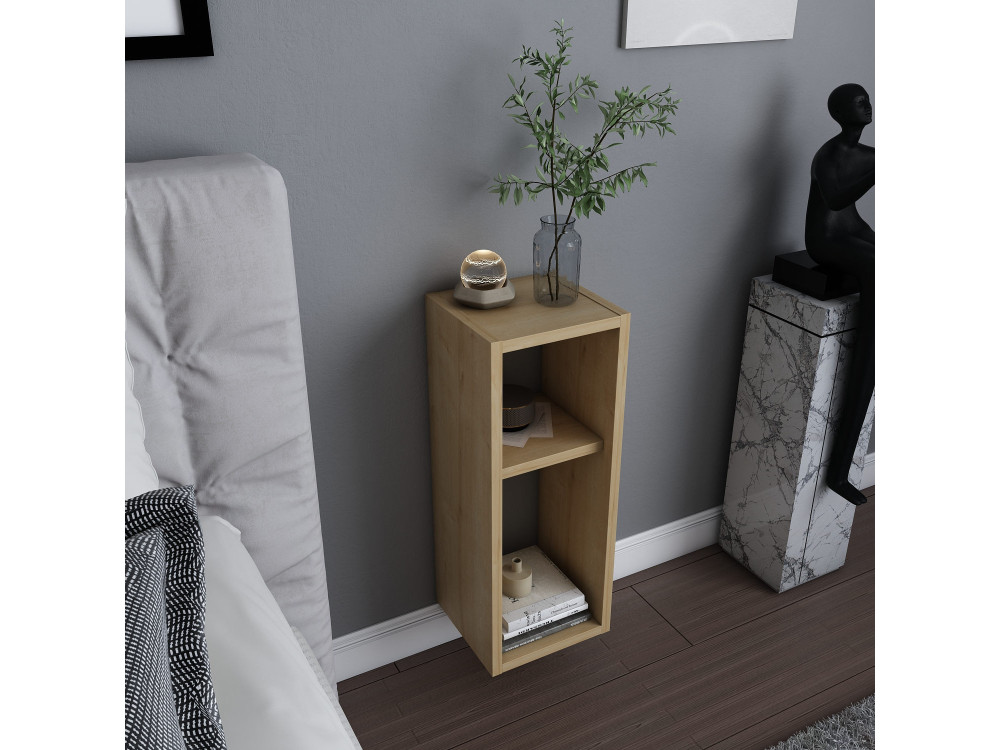 Mesa de cabeceira de madeira "Sault" - 23 x 22 x 60 cm - Bege