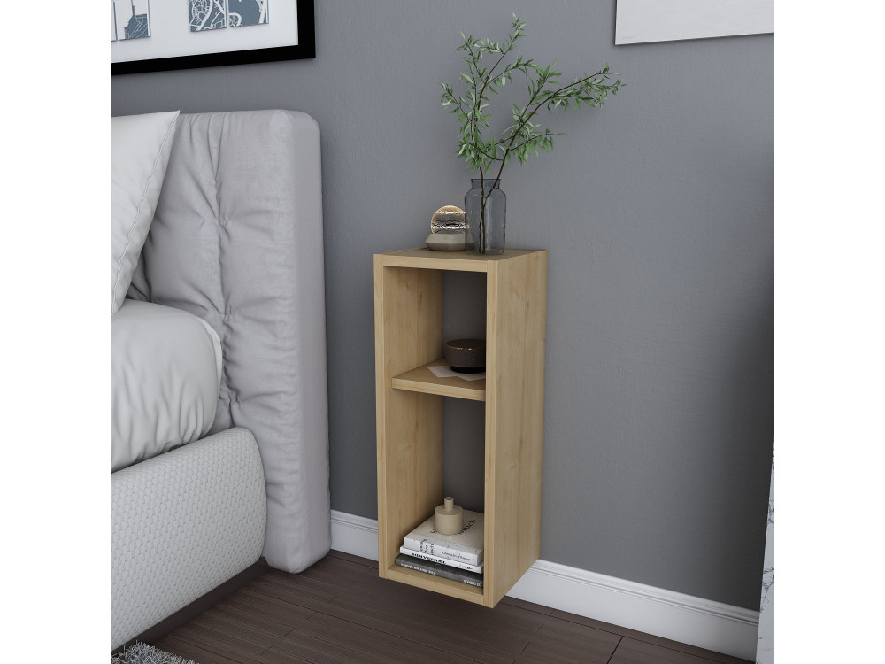 Mesa de cabeceira de madeira "Sault" - 23 x 22 x 60 cm - Bege