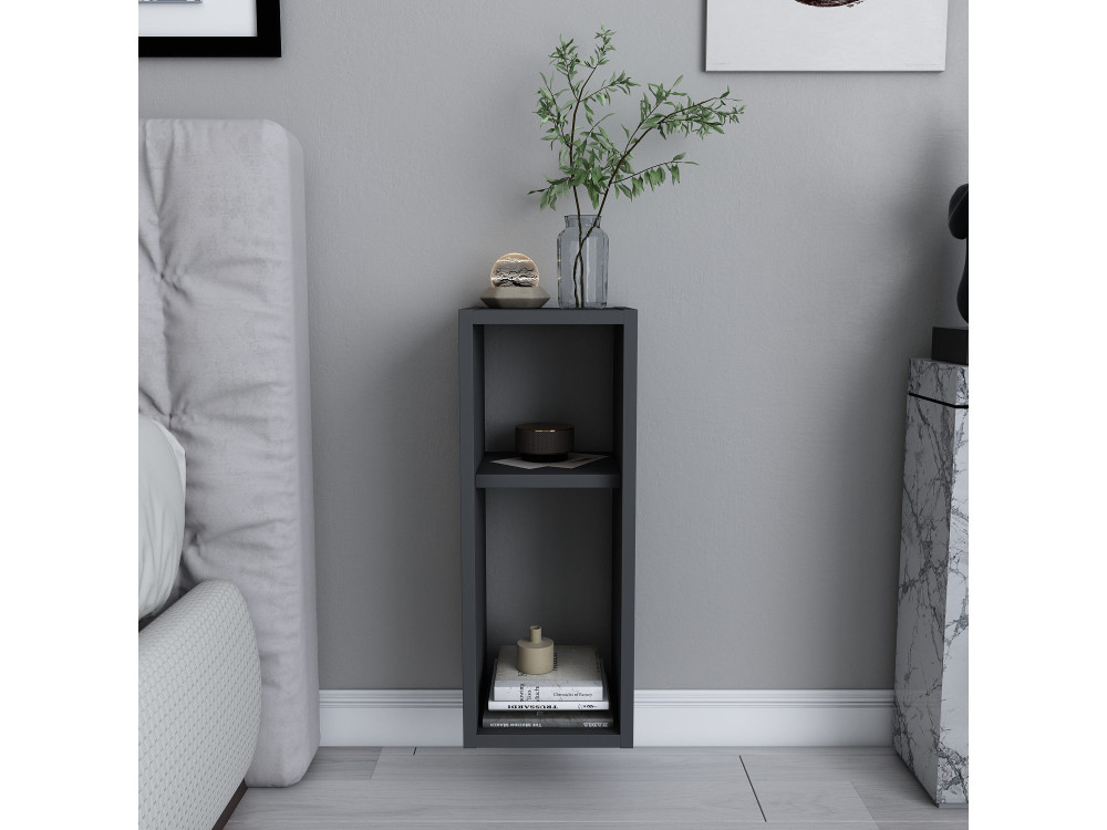 Mesa de cabeceira de madeira "Sault" - 23 x 22 x 60 cm - Cinzento antracite