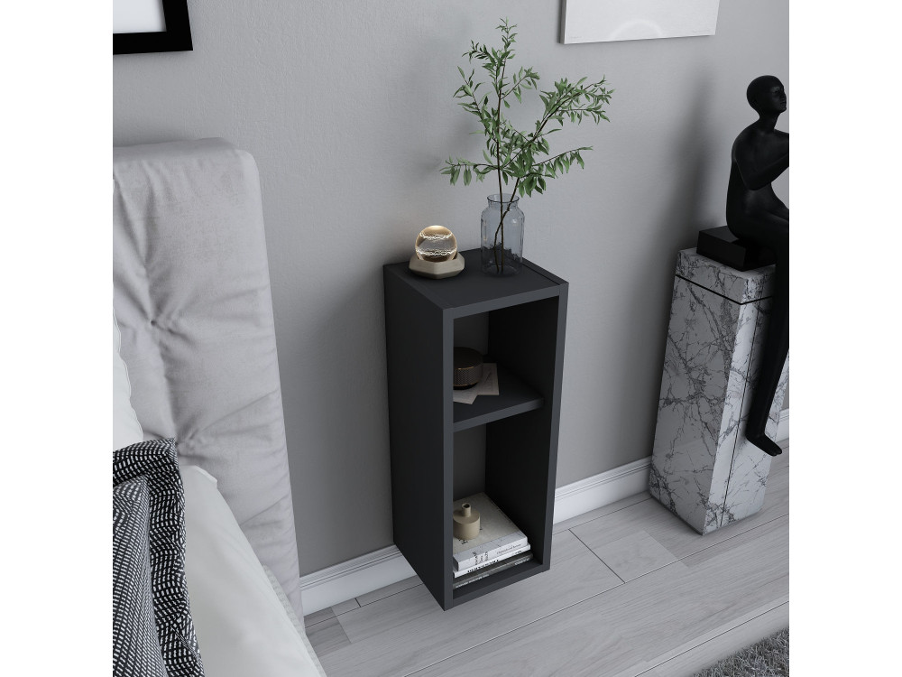 Mesa de cabeceira de madeira "Sault" - 23 x 22 x 60 cm - Cinzento antracite