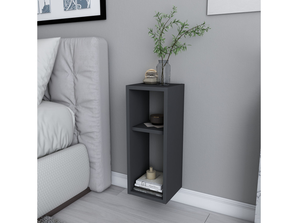 Mesa de cabeceira de madeira "Sault" - 23 x 22 x 60 cm - Cinzento antracite