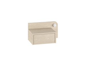 Mesa de cabeceira "Dotta" com bolbo de madeira - 52 x 30 x 28 cm - Bege