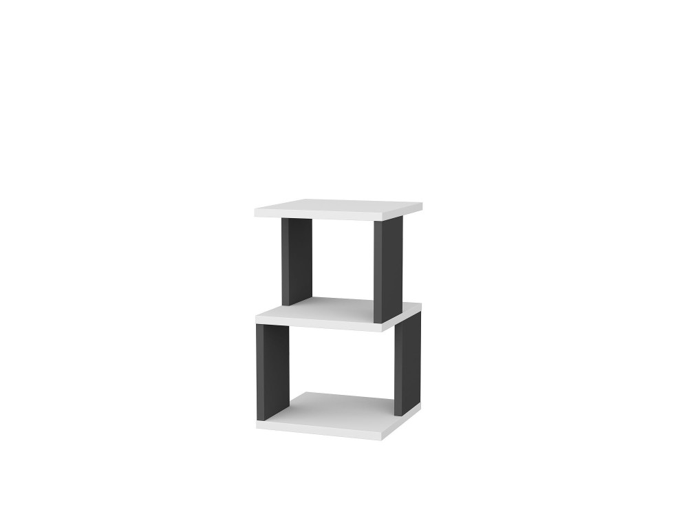 Mesa de cabeceira de madeira "Carter" - 30 x 30 x 49 cm - Branco