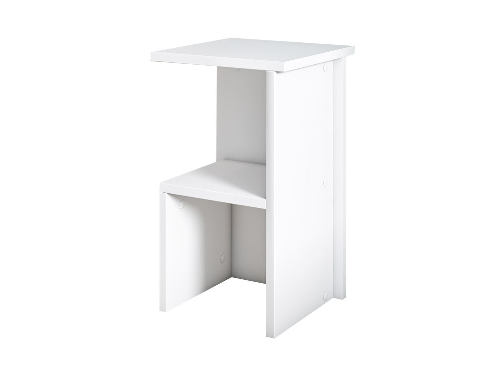 Mesa de cabeceira de madeira "Roisin" - 30 x 30 x 50 cm - Branco