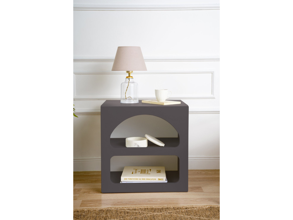 Mesa de cabeceira de madeira "Lorin" - 50 x 40 x 50 cm - Cinzento antracite