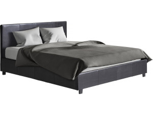 Cama de casal com baú "Carla" - 140 x 190 cm - Preto