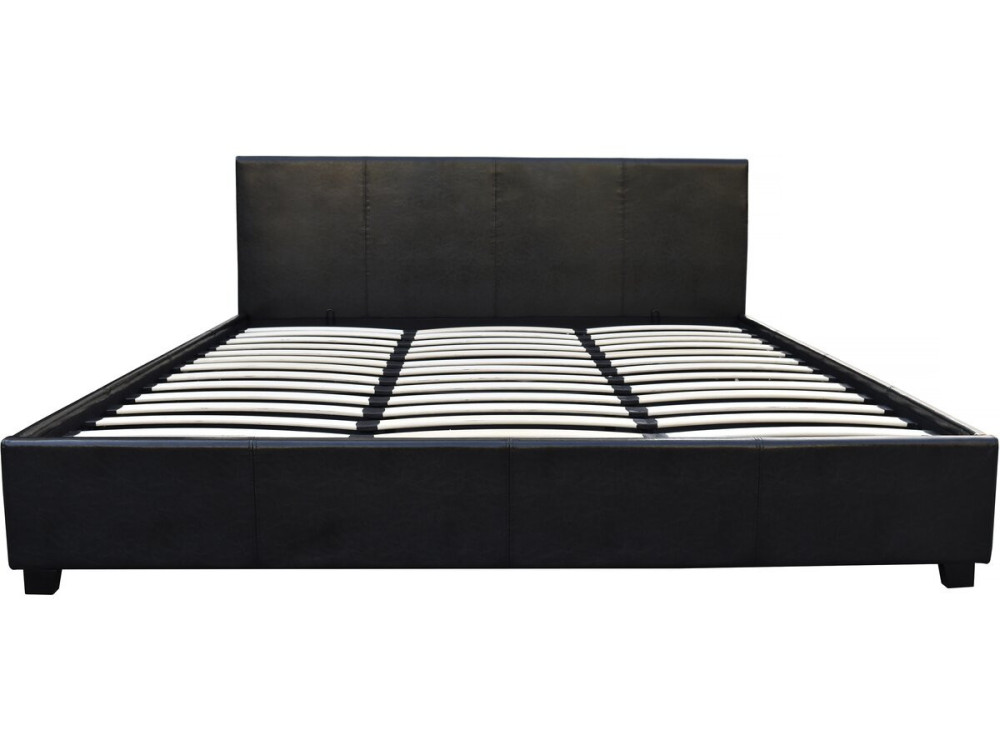 Cama de casal com baú "Carla" - 140 x 190 cm - Preto