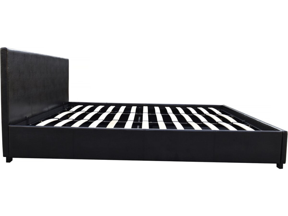 Cama de casal com baú "Carla" - 140 x 190 cm - Preto