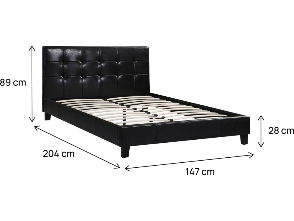 Cama "Julia" - 140 x 190 cm - Preto