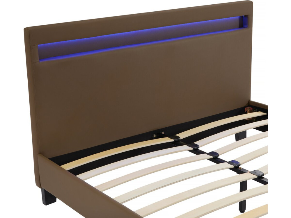 Cama LED "Maria" - 140 x 190 cm - Taupe