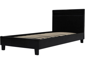 Cama com LED "Maria" 90 x 190 cm - Preta