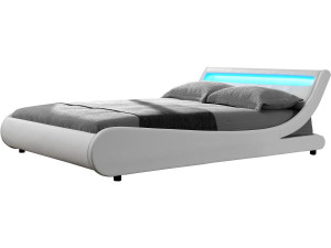 Cama LED "Natacha" - 160 x 200 cm - Branca