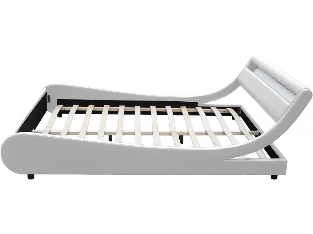 Cama LED "Natacha" - 160 x 200 cm - Branca