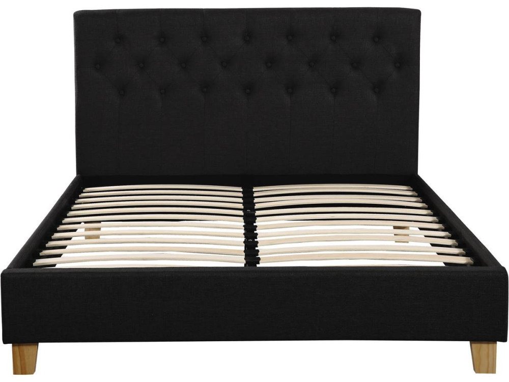 Cama de casal "Emmy" - 140 x 190 cm - Cinza