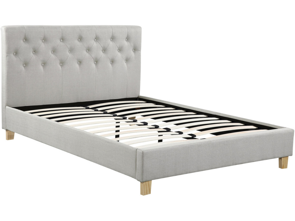 Cama de casal "Emmy" - 140 x 190 cm - Bege