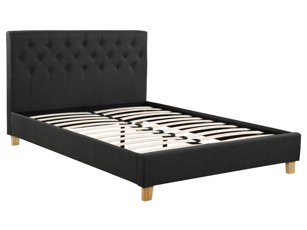 Cama "Emmy" - 160 x 200 cm - Cinza escuro -