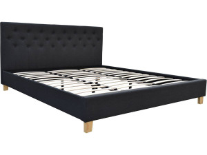 Cama "Emmy" - 180 x 200 cm - Cinza escuro -