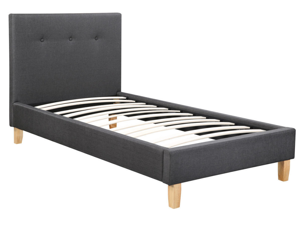 Cama "Elise" - 90 x 190 cm - Cinza escuro -