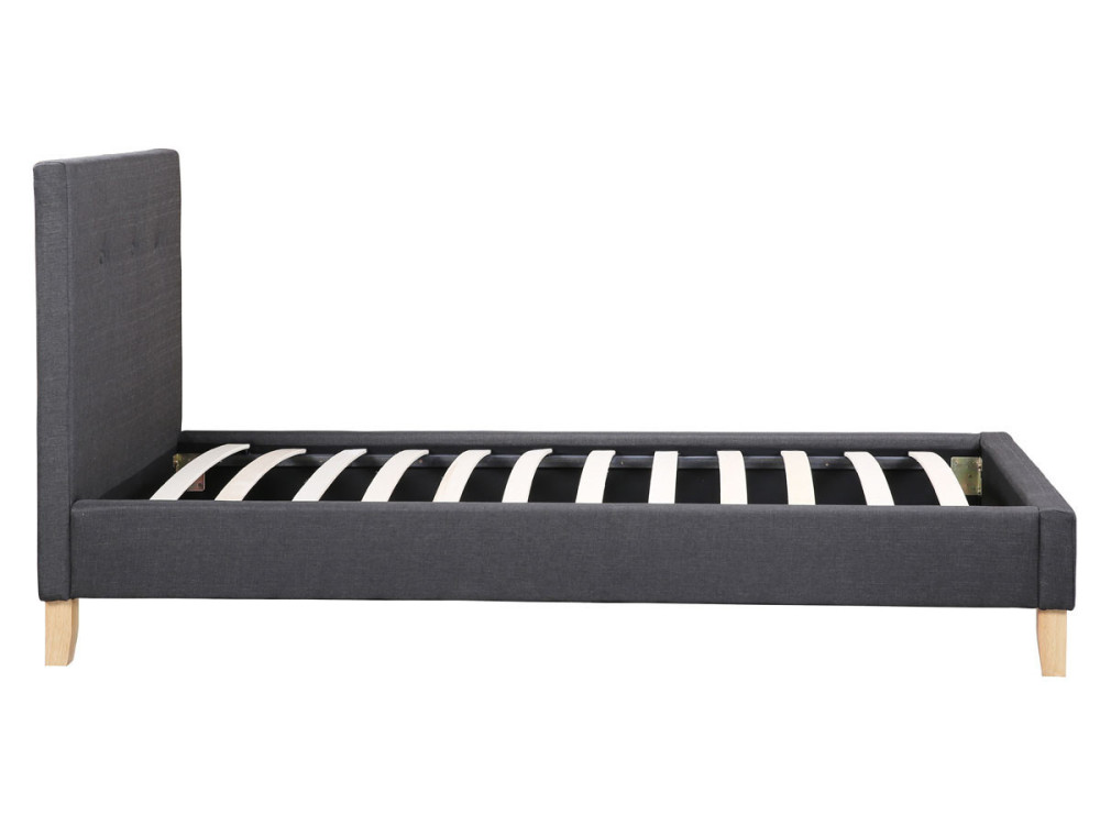 Cama "Elise" - 90 x 190 cm - Cinza escuro -