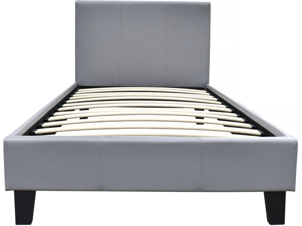 Cama "Lina" - 90 x 190 cm - Cinza claro -