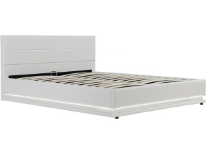 Cama LED com baú "Anastasia" - 160 x 200 cm - Branco