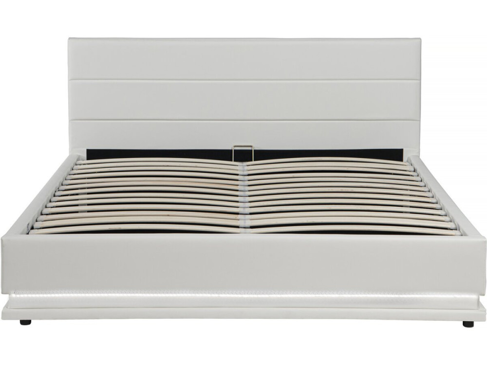 Cama LED com baú "Anastasia" - 160 x 200 cm - Branco