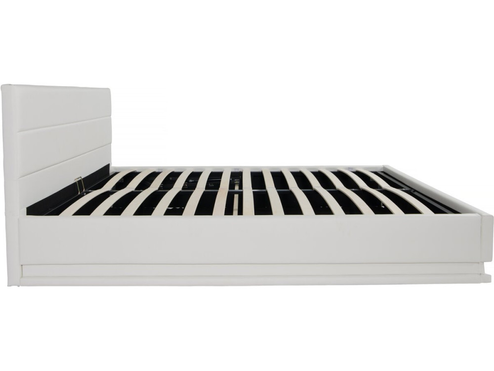 Cama LED com baú "Anastasia" - 160 x 200 cm - Branco