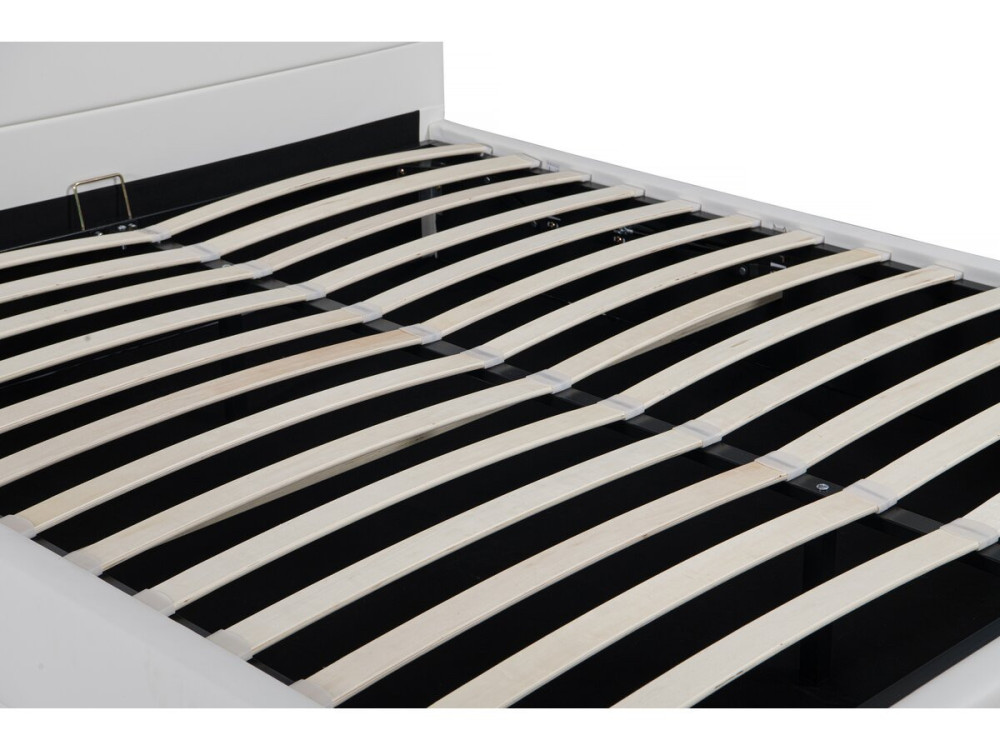 Cama LED com baú "Anastasia" - 160 x 200 cm - Branco