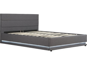 Cama Baú LED "Anastasia" - 160 x 200 - Cinza escuro