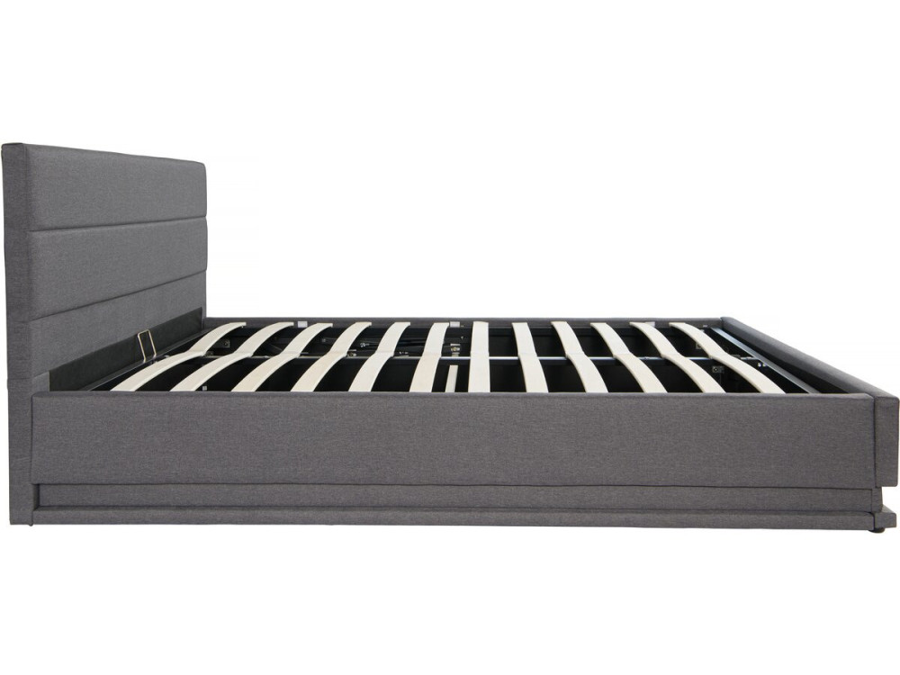 Cama Baú LED "Anastasia" - 160 x 200 - Cinza escuro