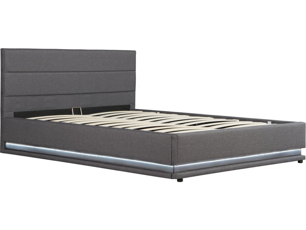 Cama Baú LED "Anastasia" - 180 x 200 - Cinza escuro