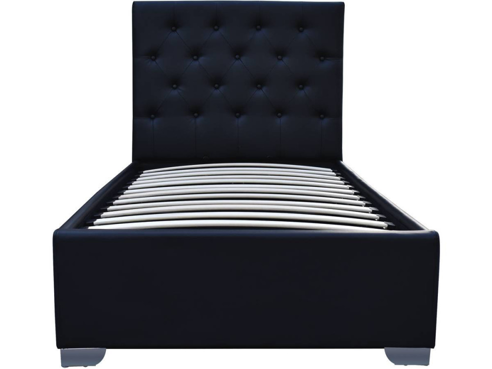 Cama de solteiro com baú "Tino" - 90 × 190 cm - Preto