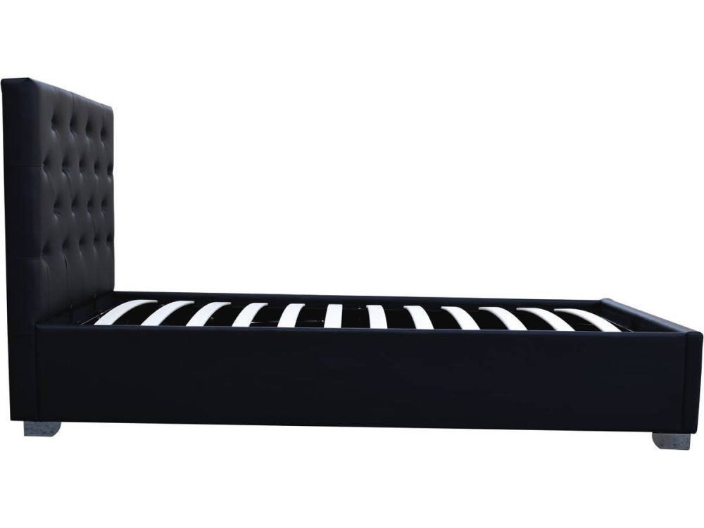 Cama de solteiro com baú "Tino" - 90 × 190 cm - Preto