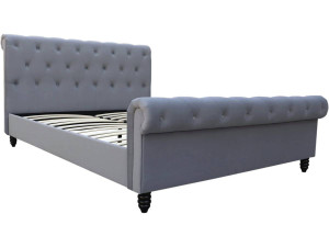 Cama de veludo “Godefroy” – 140 x 190 cm – Cinza