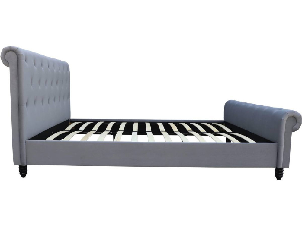 Cama de veludo “Godefroy” – 140 x 190 cm – Cinza