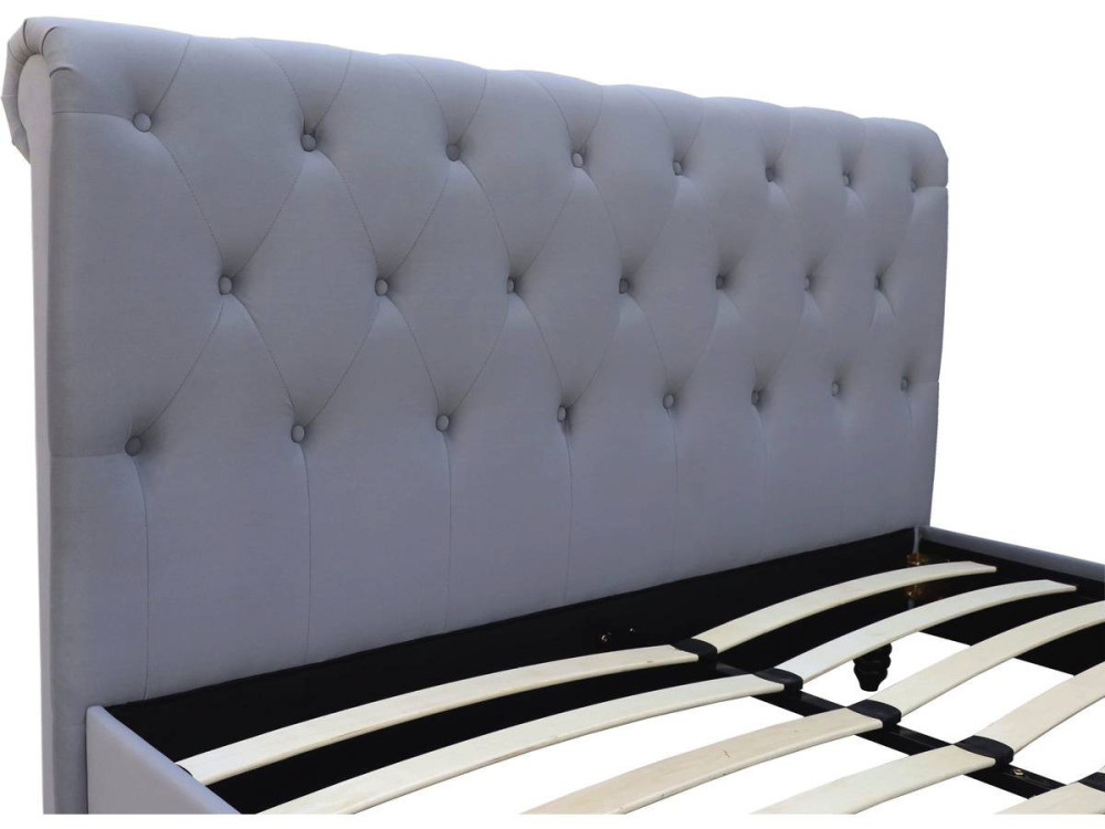 Cama de veludo “Godefroy” – 140 x 190 cm – Cinza