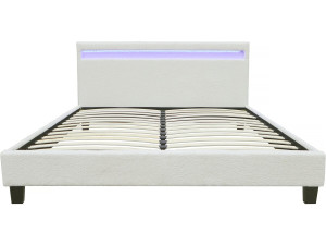 Cama atoalhada com LED "Maria" 160 x 200 cm - Creme