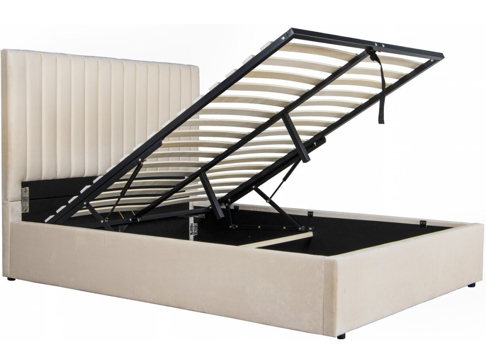 Cama com caixa "Mia" - 140 x 190 cm - Bege