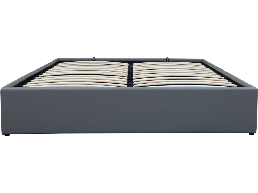 Cama de casal em PVC com caixa "Ava" - 140 x 190 cm - Cinza