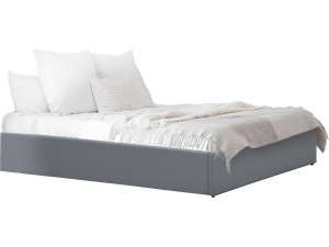 Cama de solteiro em PVC com caixa "Ava" - 90 x 190 cm - Cinza