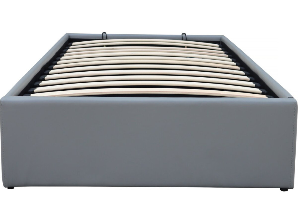 Cama de solteiro em PVC com caixa "Ava" - 90 x 190 cm - Cinza