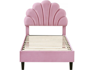 Cama em forma de concha de veludo "Manon" - 90 x 190 cm - Rosa