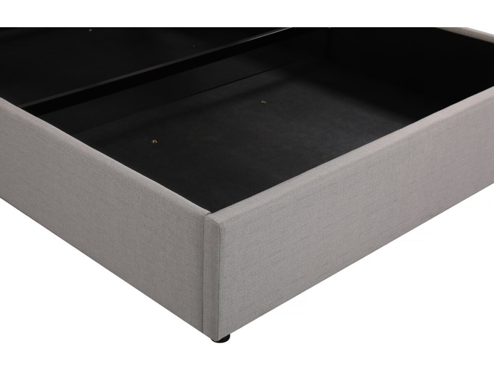 Cama dupla com arrumação "Megeve" 140 x 200 cm - Cinzento