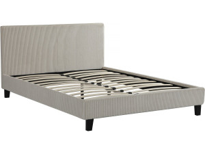 Cama de casal em veludo cotelê "Ambre" - 140 x 190 - Bege