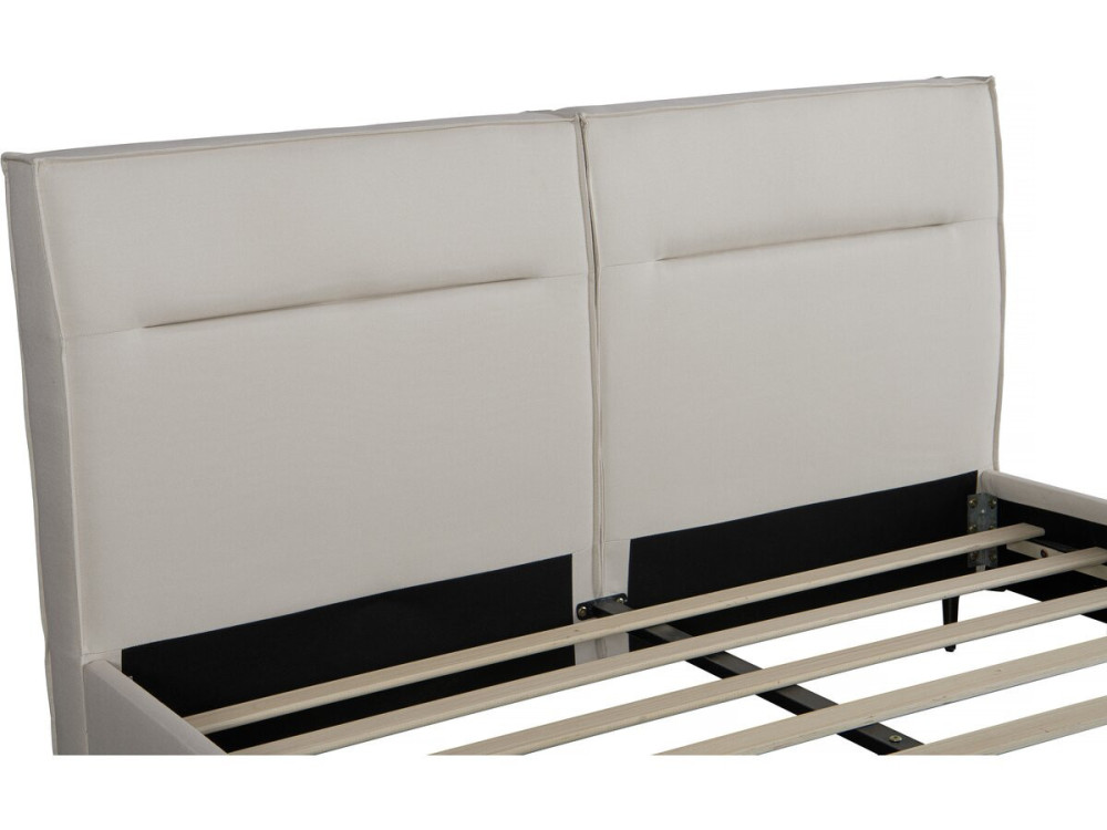 Cama de casal em tecido designer "Moritz" - 180 x 200 cm - Bege